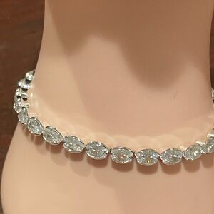 Allure Fine Silver Plate Bracelet with Cubic Zirconia. NWT